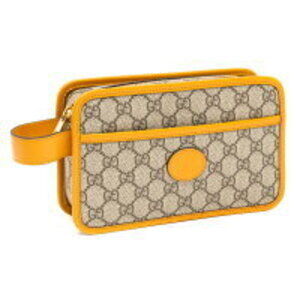 Gucci GG Supreme Interlocking Shoulder Bag Beige Ebony Brown